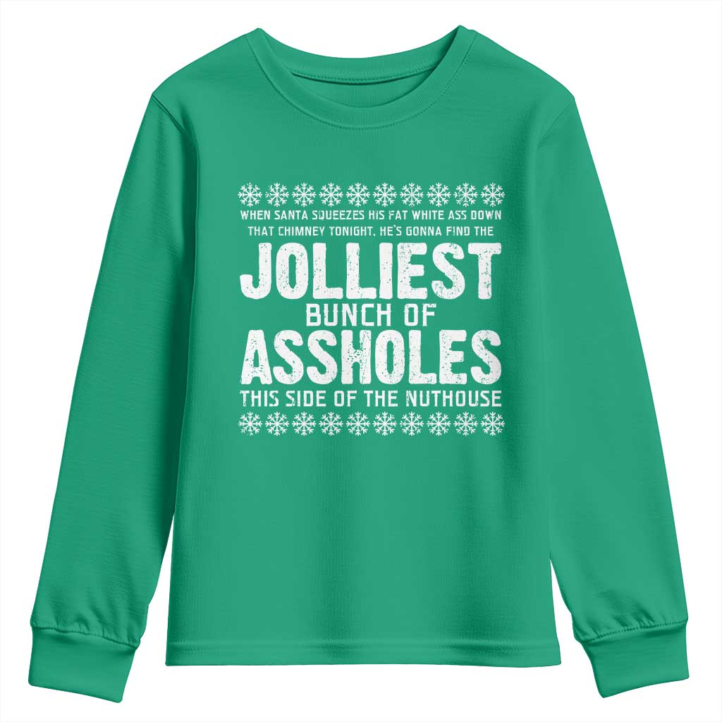 Funny Christmas Vacation Jolliest Bunch Of Assholes Youth Sweatshirt Xmas Movie TS11 Irish Green Print Your Wear