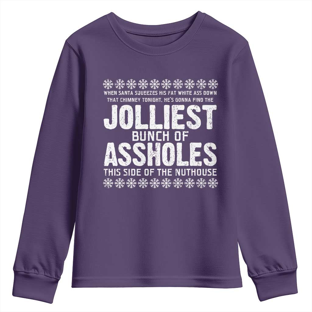 Funny Christmas Vacation Jolliest Bunch Of Assholes Youth Sweatshirt Xmas Movie TS11 Purple Print Your Wear