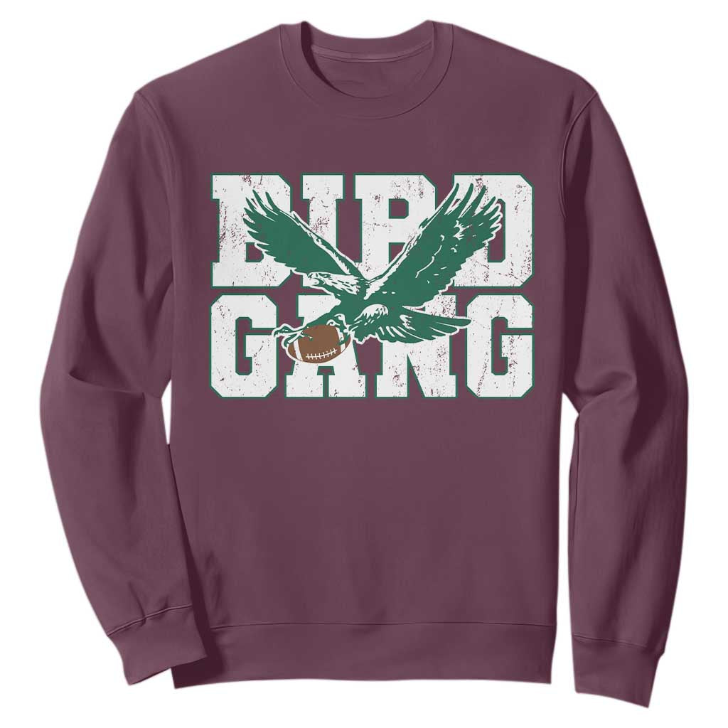 Bird Gang Sweatshirt Philadelphia Fan American Football Eagle Game Day TS11 Maroon Print Your Wear
