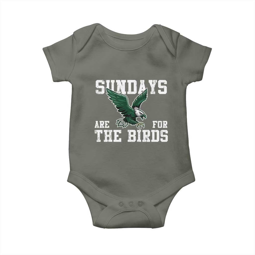 Funny Sundays Are For The Bird Baby Onesie American Football Lovers TS11 Military Green Print Your Wear