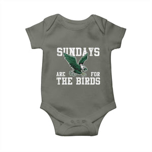 Funny Sundays Are For The Bird Baby Onesie American Football Lovers TS11 Military Green Print Your Wear