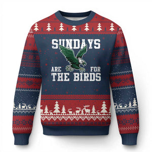 Funny Sundays Are For The Bird Ugly Christmas Sweater American Football Lovers TS11 Navy Red Print Your Wear