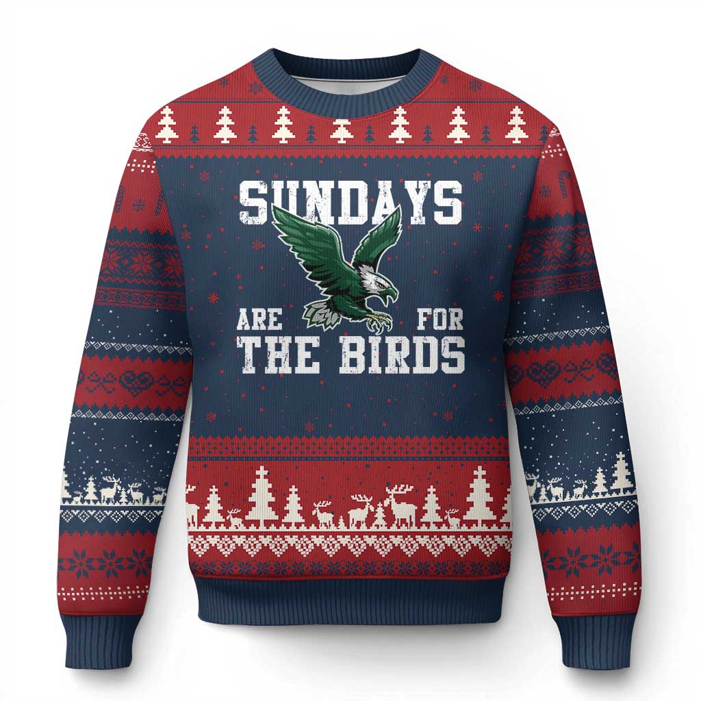 Funny Sundays Are For The Bird Ugly Christmas Sweater American Football Lovers TS11 Navy Red Print Your Wear