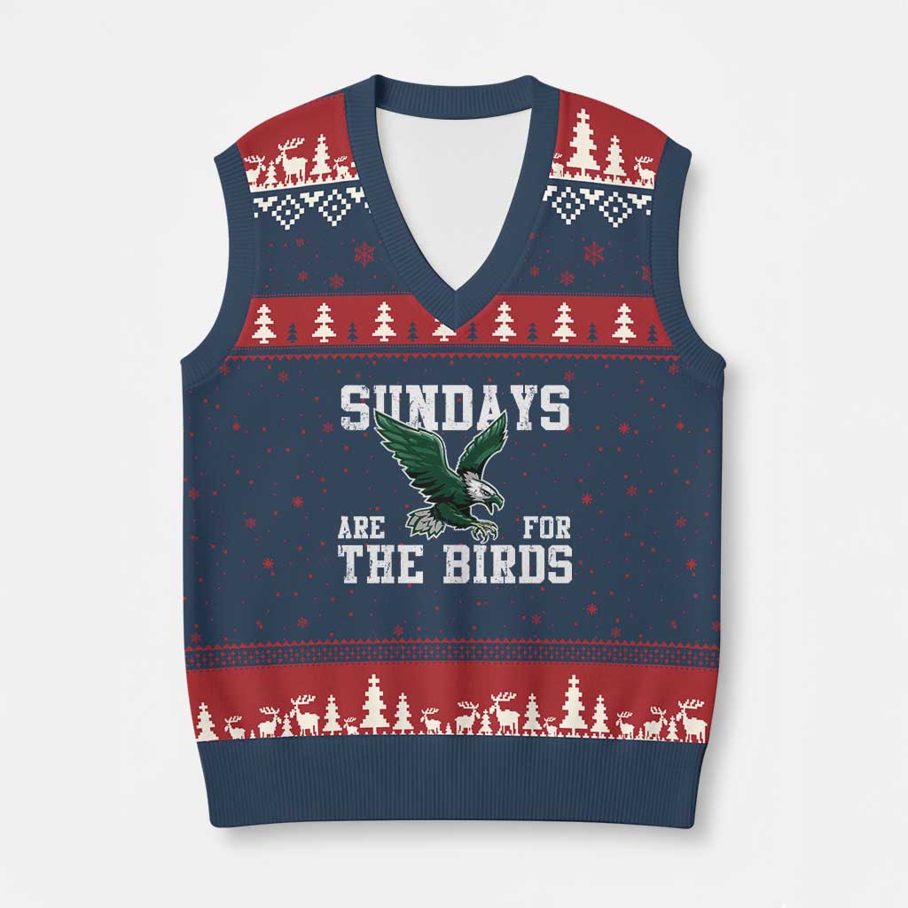 Funny Sundays Are For The Bird V-Neck Knit Sweater Vest American Football Lovers TS11 Navy Red Print Your Wear
