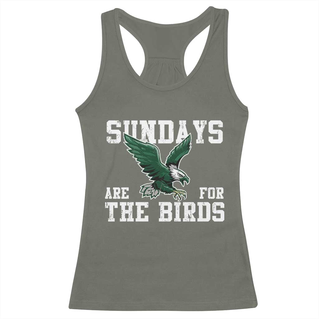 Funny Sundays Are For The Bird Racerback Tank Top American Football Lovers TS11 Military Green Print Your Wear