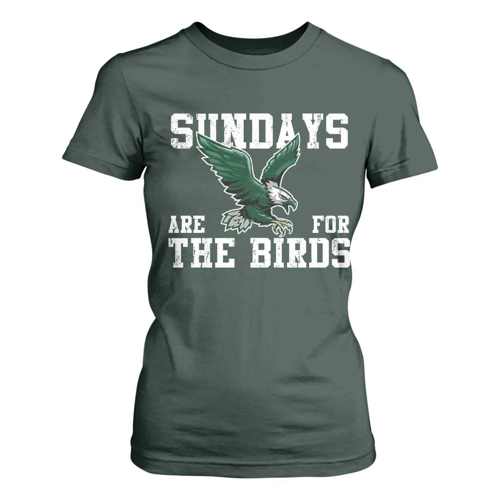 Funny Sundays Are For The Bird T Shirt For Women American Football Lovers TS11 Dark Forest Green Print Your Wear