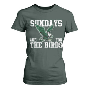 Funny Sundays Are For The Bird T Shirt For Women American Football Lovers TS11 Dark Forest Green Print Your Wear