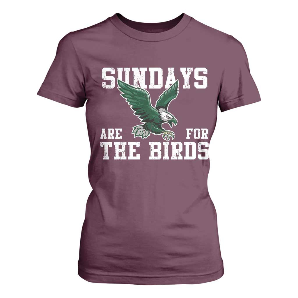 Funny Sundays Are For The Bird T Shirt For Women American Football Lovers TS11 Maroon Print Your Wear