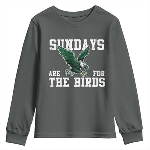 Funny Sundays Are For The Bird Youth Sweatshirt American Football Lovers TS11 Dark Heather Print Your Wear