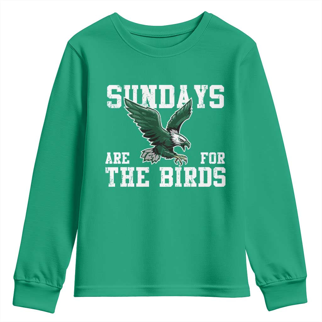 Funny Sundays Are For The Bird Youth Sweatshirt American Football Lovers TS11 Irish Green Print Your Wear