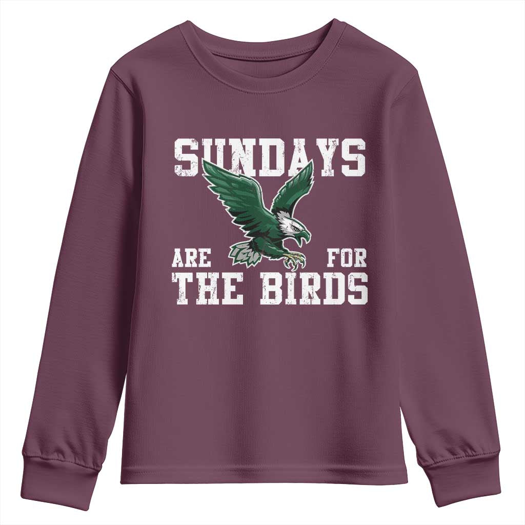 Funny Sundays Are For The Bird Youth Sweatshirt American Football Lovers TS11 Maroon Print Your Wear