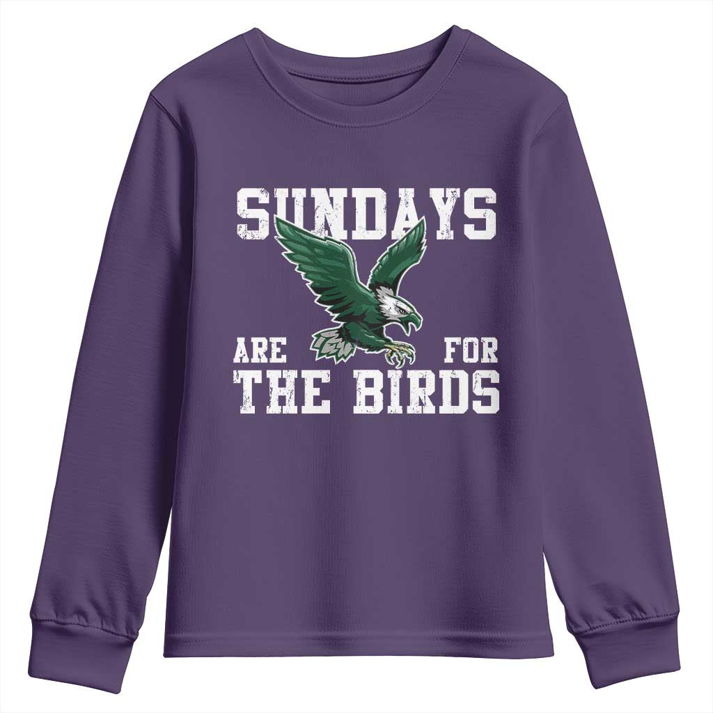 Funny Sundays Are For The Bird Youth Sweatshirt American Football Lovers TS11 Purple Print Your Wear