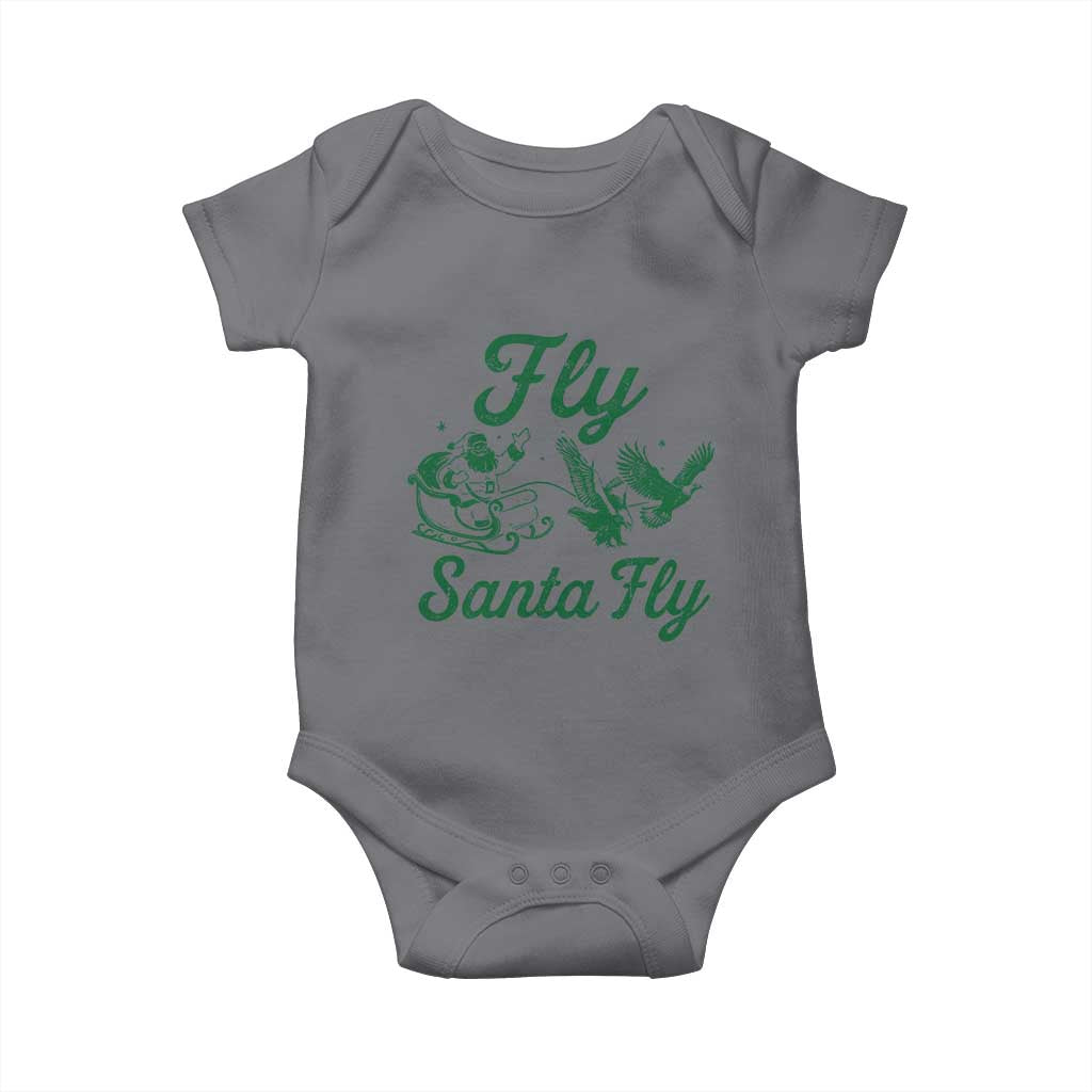 Funny Fly Santa Fly Baby Onesie Christmas Football PFE TS11 Charcoal Print Your Wear