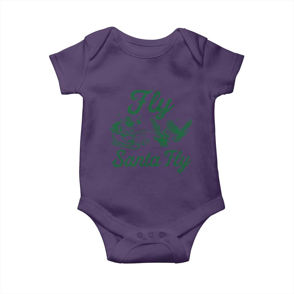 Funny Christmas Philadelphia Fan Baby Onesie Fly Santa Fly Eagles Philly Pride TS11 Purple Print Your Wear