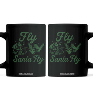 Funny Fly Santa Fly Coffee Mug Christmas Football PFE TS11 Black Print Your Wear