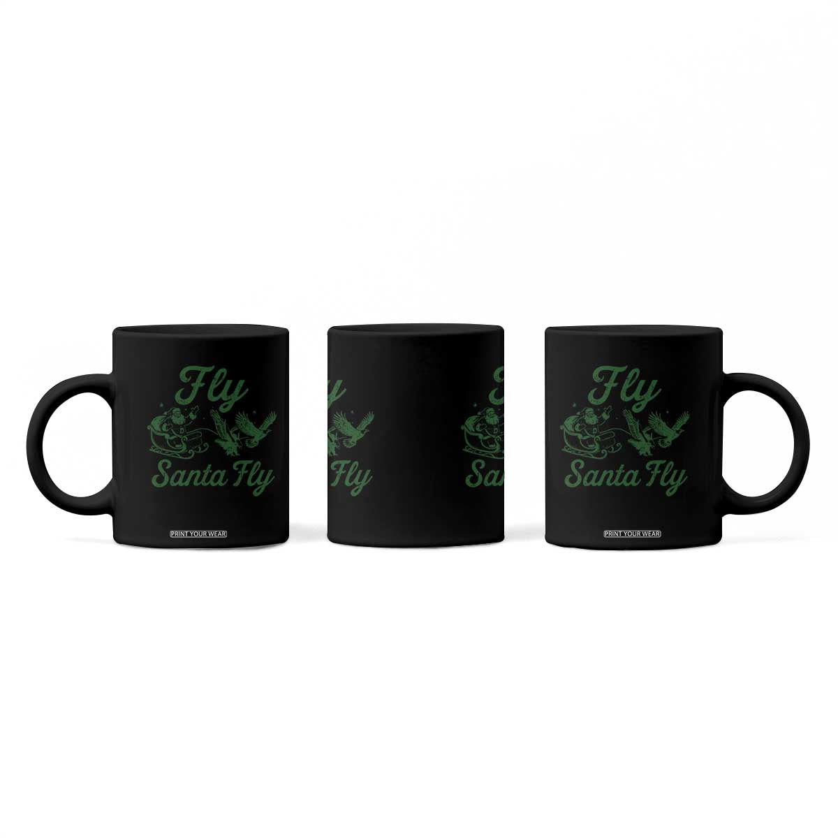 Funny Fly Santa Fly Coffee Mug Christmas Football PFE TS11 Print Your Wear