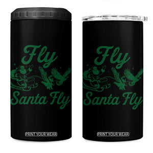 Funny Fly Santa Fly 4 in 1 Can Cooler Tumbler Christmas Football PFE TS11 One Size: 16 oz Black Print Your Wear