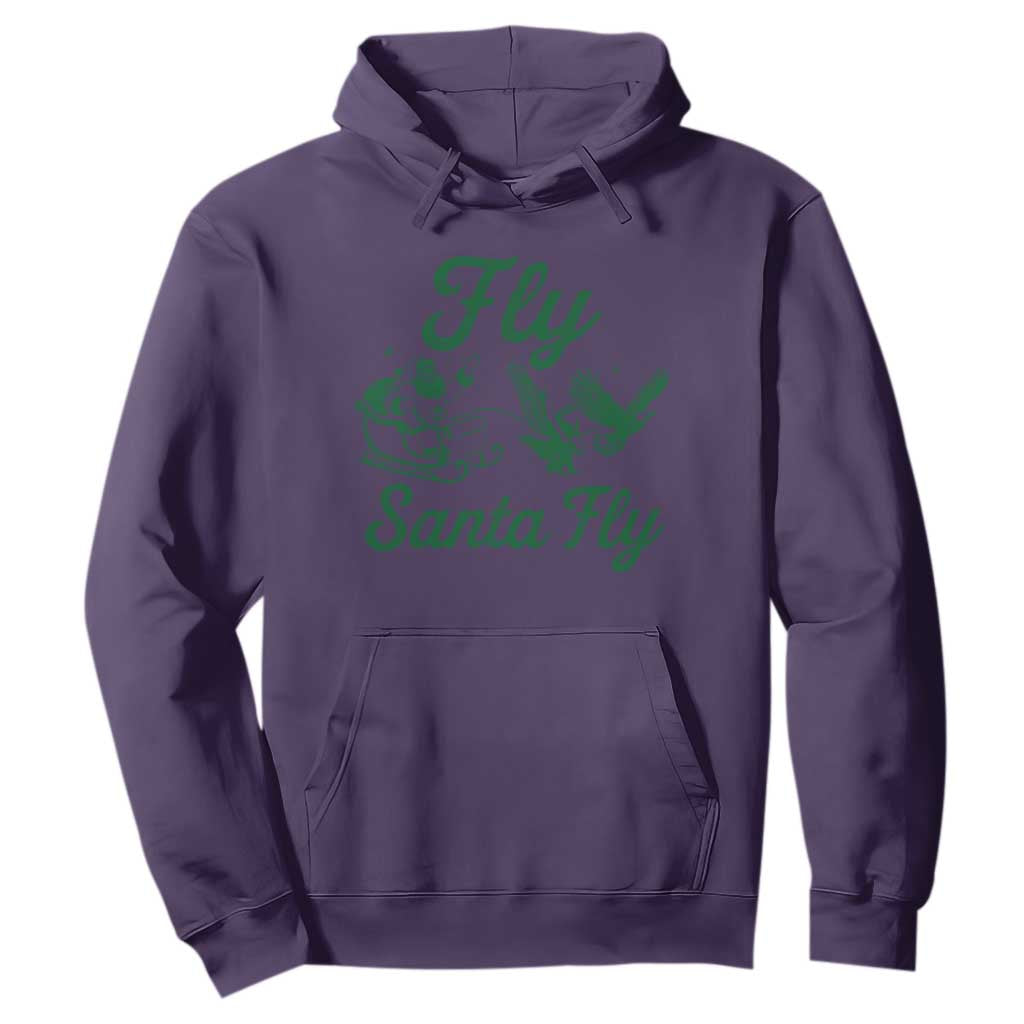 Funny Christmas Philadelphia Fan Hoodie Fly Santa Fly Eagles Philly Pride TS11 Purple Print Your Wear