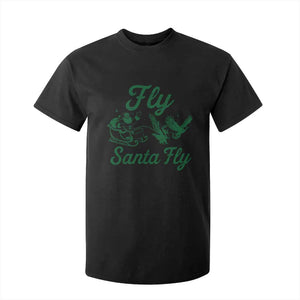 Funny Fly Santa Fly T Shirt For Kid Christmas Football PFE TS11 Black Print Your Wear