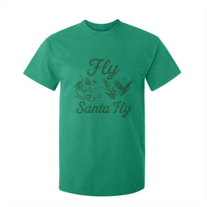 Funny Fly Santa Fly T Shirt For Kid Christmas Football PFE TS11 Irish Green Print Your Wear