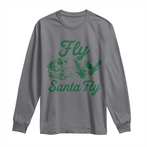 Funny Fly Santa Fly Long Sleeve Shirt Christmas Football PFE TS11 Charcoal Print Your Wear