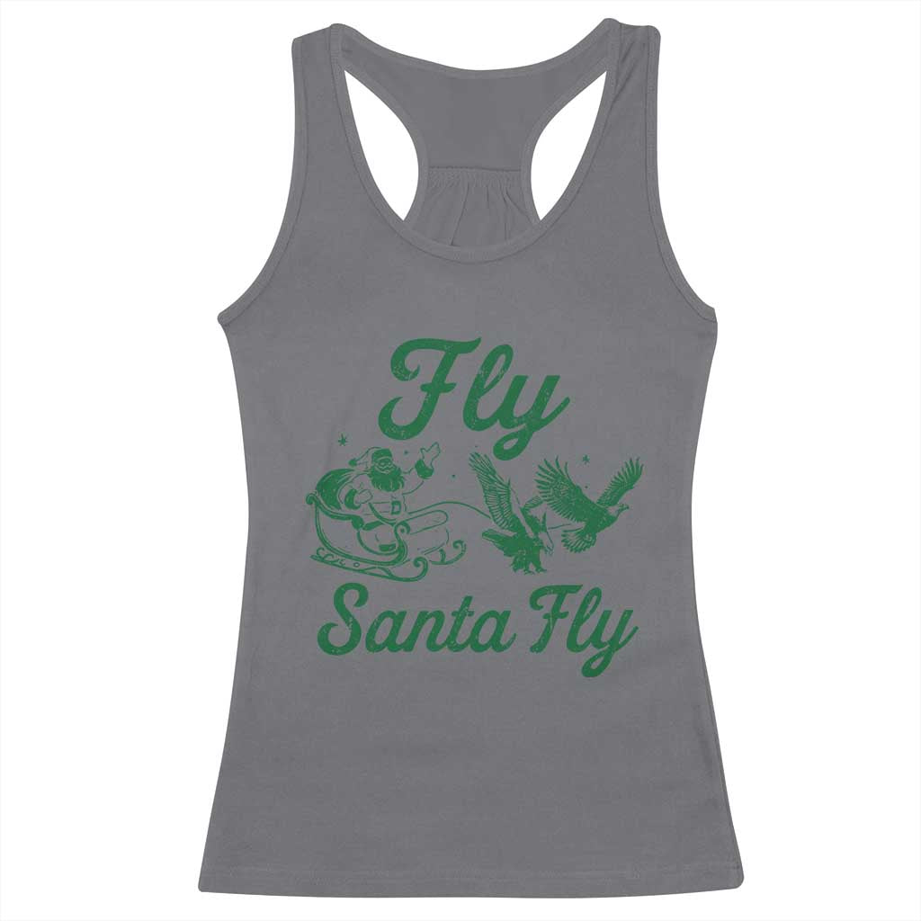Funny Christmas Philadelphia Fan Racerback Tank Top Fly Santa Fly Eagles Philly Pride TS11 Charcoal Print Your Wear