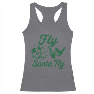 Funny Christmas Philadelphia Fan Racerback Tank Top Fly Santa Fly Eagles Philly Pride TS11 Charcoal Print Your Wear
