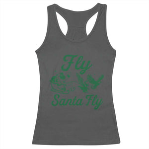 Funny Christmas Philadelphia Fan Racerback Tank Top Fly Santa Fly Eagles Philly Pride TS11 Dark Heather Print Your Wear