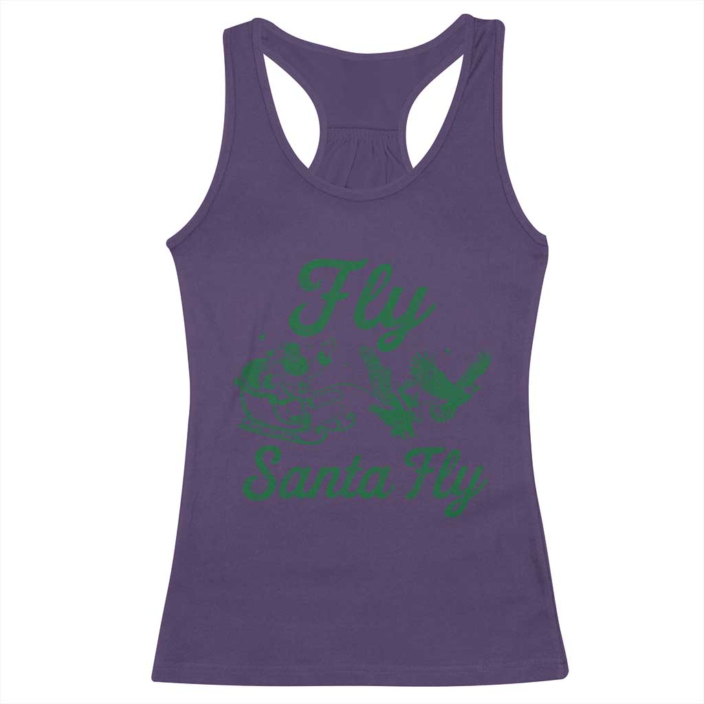 Funny Christmas Philadelphia Fan Racerback Tank Top Fly Santa Fly Eagles Philly Pride TS11 Purple Print Your Wear