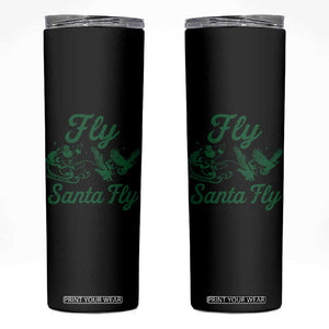 Funny Fly Santa Fly Skinny Tumbler Christmas Football PFE TS11 Black Print Your Wear