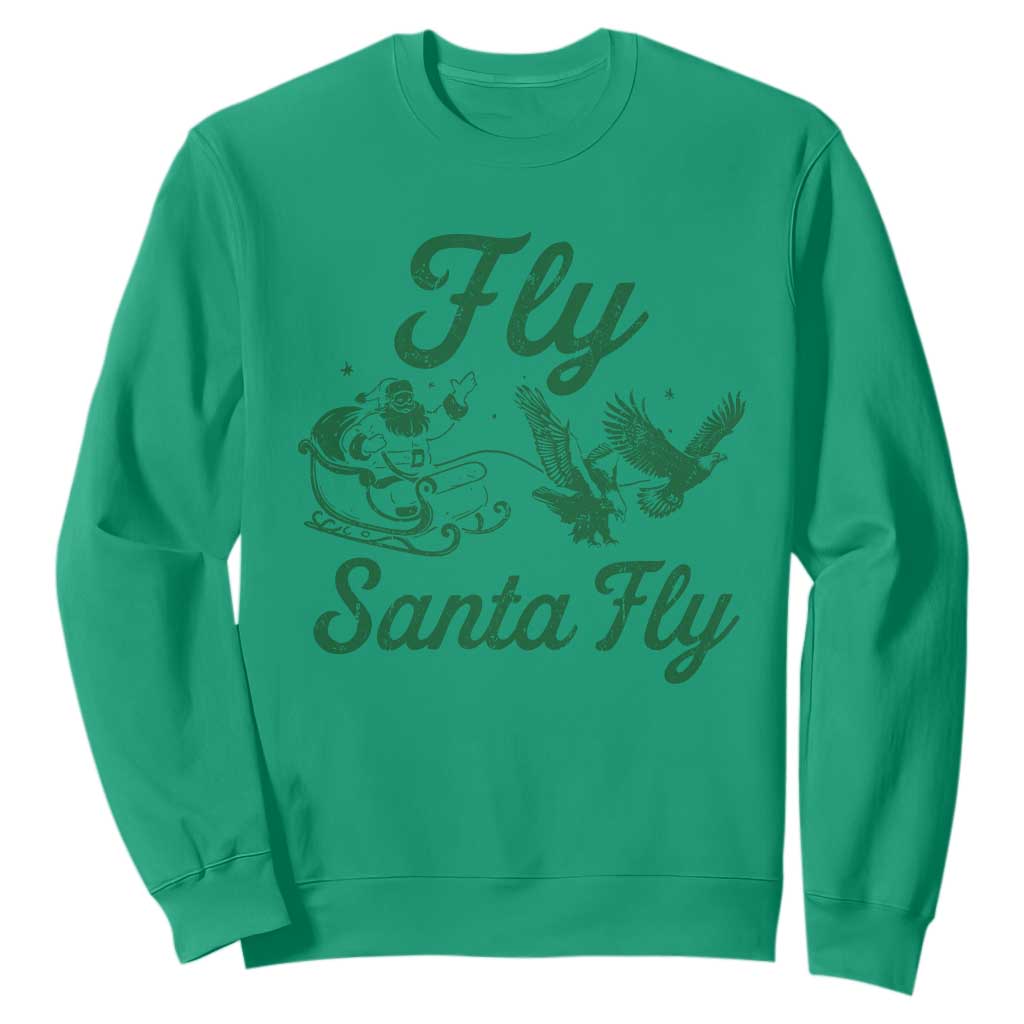 Funny Fly Santa Fly Sweatshirt Christmas Football PFE TS11 Irish Green Print Your Wear