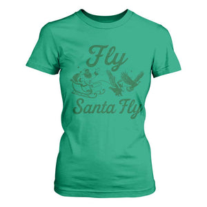 Funny Fly Santa Fly T Shirt For Women Christmas Football PFE TS11 Irish Green Print Your Wear