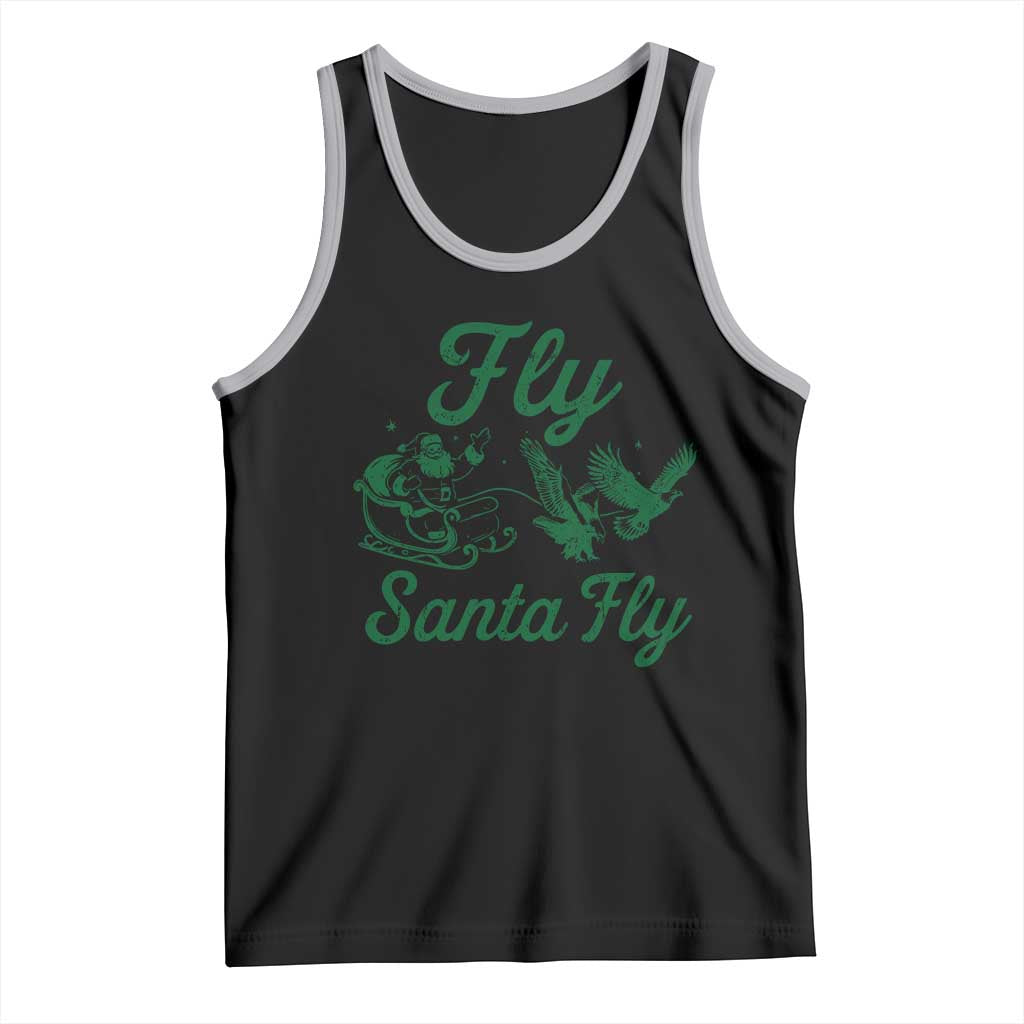 Funny Fly Santa Fly Tank Top Christmas Football PFE TS11 Black Athletic Heather Print Your Wear