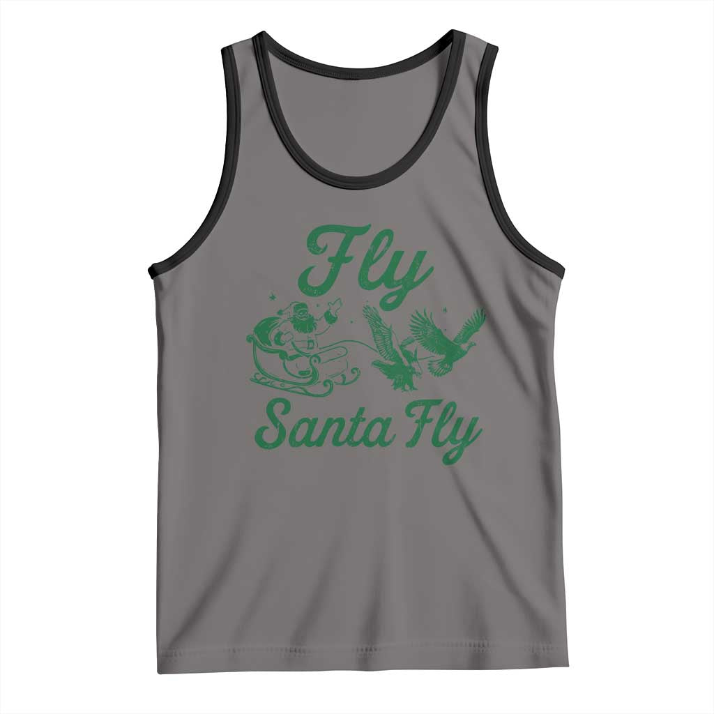 Funny Fly Santa Fly Tank Top Christmas Football PFE TS11 Deep Heather Black Print Your Wear