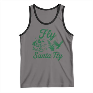 Funny Fly Santa Fly Tank Top Christmas Football PFE TS11 Deep Heather Black Print Your Wear