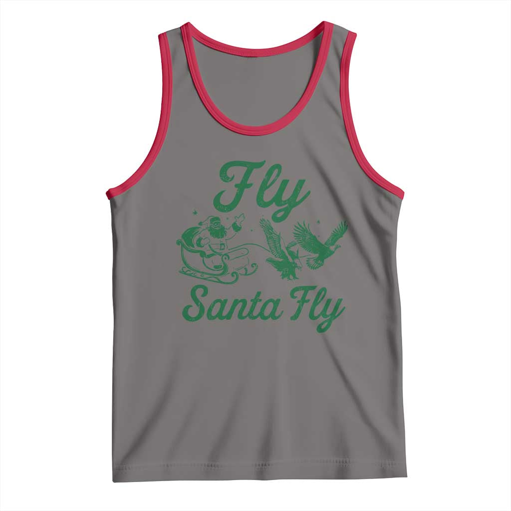 Funny Fly Santa Fly Tank Top Christmas Football PFE TS11 Deep Heather Red Print Your Wear
