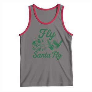 Funny Fly Santa Fly Tank Top Christmas Football PFE TS11 Deep Heather Red Print Your Wear
