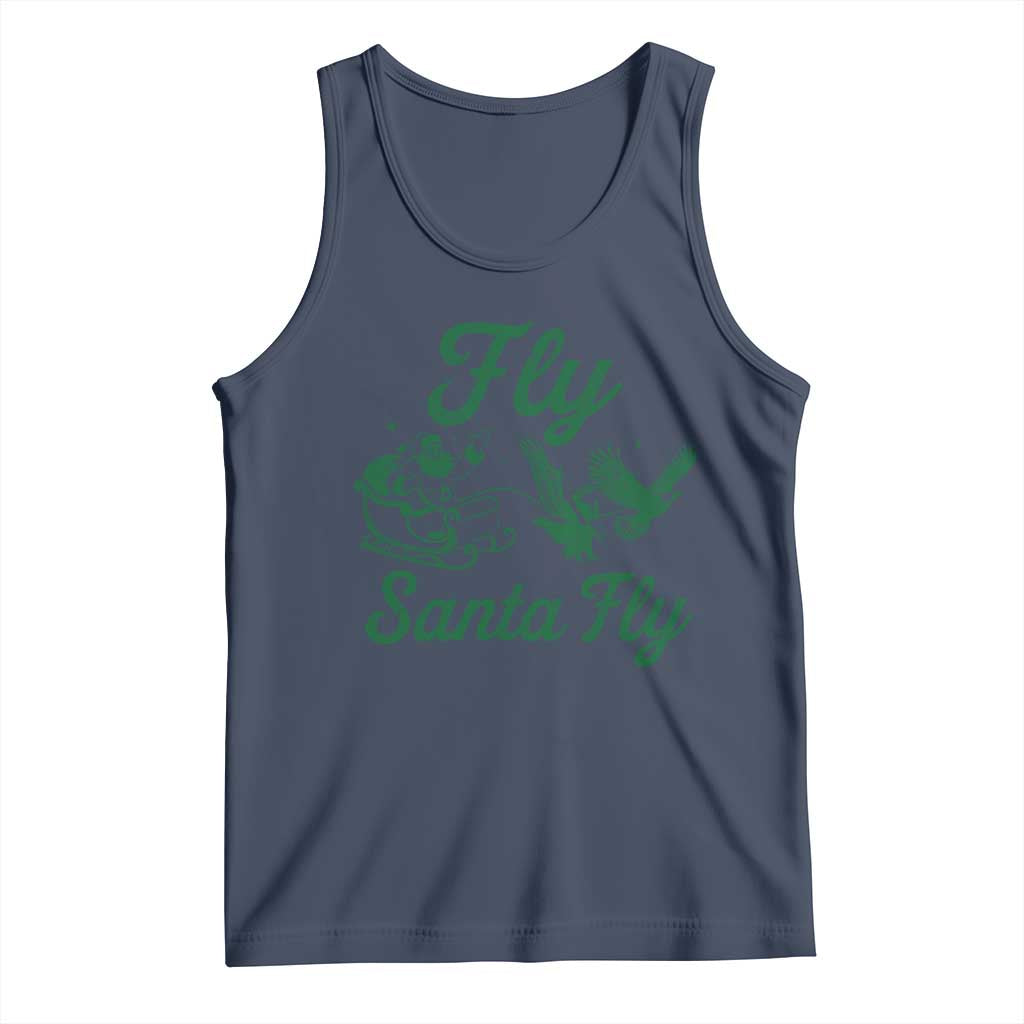Funny Fly Santa Fly Tank Top Christmas Football PFE TS11 Navy Print Your Wear