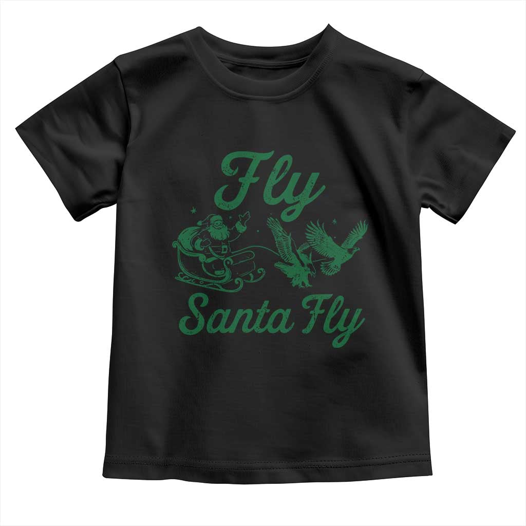 Funny Christmas Philadelphia Fan Toddler T Shirt Fly Santa Fly Eagles Philly Pride TS11 Black Print Your Wear