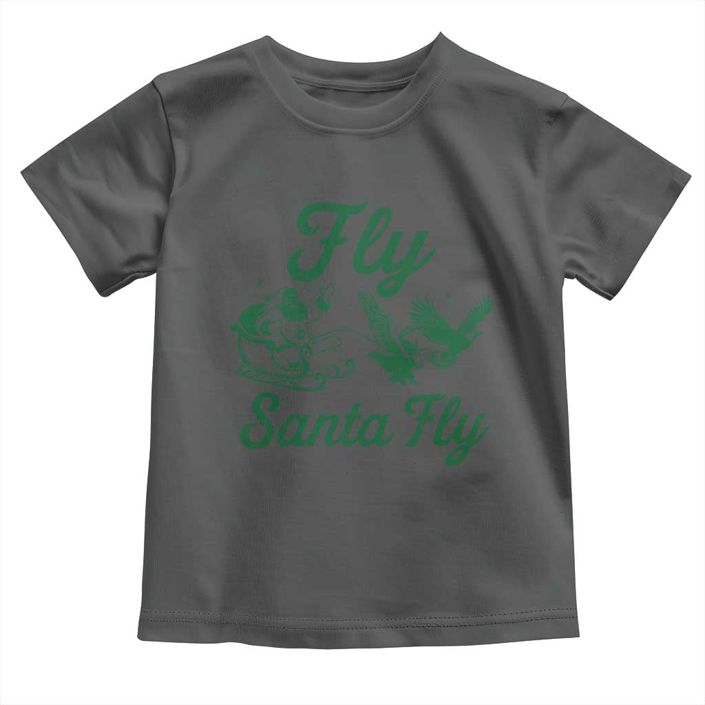 Funny Fly Santa Fly Toddler T Shirt Christmas Football PFE TS11 Dark Heather Print Your Wear