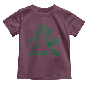 Funny Fly Santa Fly Toddler T Shirt Christmas Football PFE TS11 Maroon Print Your Wear