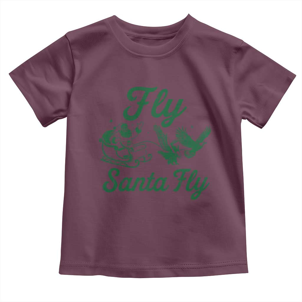 Funny Christmas Philadelphia Fan Toddler T Shirt Fly Santa Fly Eagles Philly Pride TS11 Maroon Print Your Wear