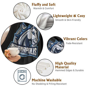 IFC Game Day Throw Blanket Blue Football Lover Equine Shoe TS11 Print Your Wear