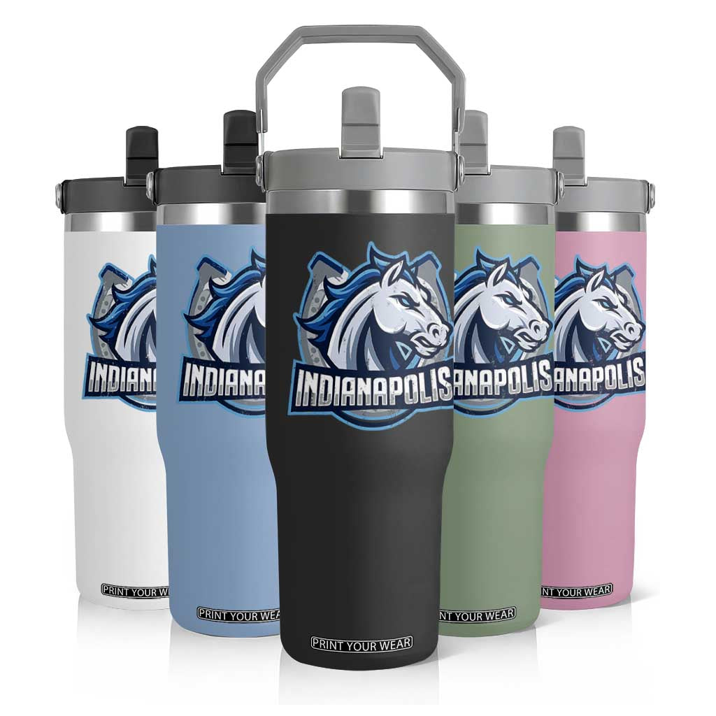IFC Game Day Flip Straw Tumbler Blue Football Lover Equine Shoe TS11 Print Your Wear