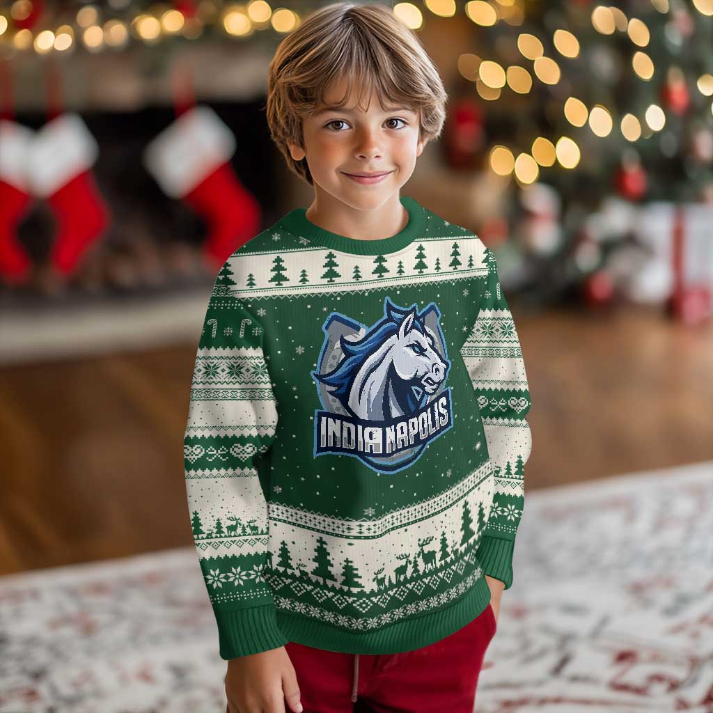 IFC Game Day Ugly Christmas Sweater Blue Football Lover Equine Shoe TS11 Forest Green Beige Print Your Wear