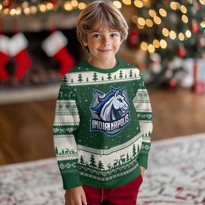 IFC Game Day Ugly Christmas Sweater Blue Football Lover Equine Shoe TS11 Forest Green Beige Print Your Wear