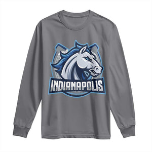 IFC Game Day Long Sleeve Shirt Blue Football Lover Equine Shoe TS11 Charcoal Print Your Wear