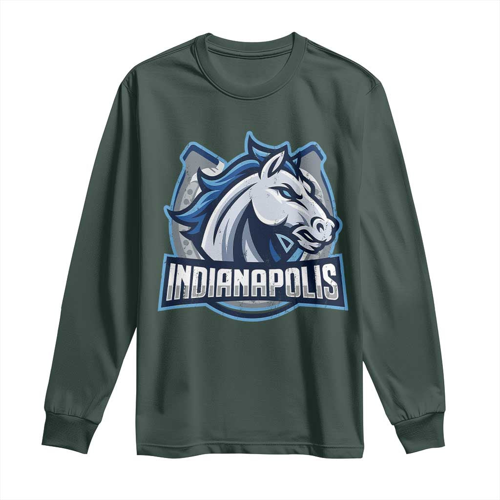 IFC Game Day Long Sleeve Shirt Blue Football Lover Equine Shoe TS11 Dark Forest Green Print Your Wear