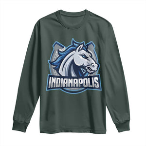 IFC Game Day Long Sleeve Shirt Blue Football Lover Equine Shoe TS11 Dark Forest Green Print Your Wear