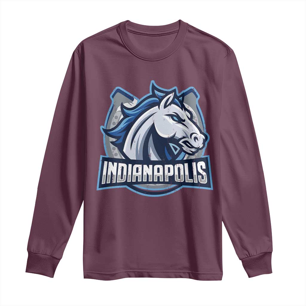 IFC Game Day Long Sleeve Shirt Blue Football Lover Equine Shoe TS11 Maroon Print Your Wear